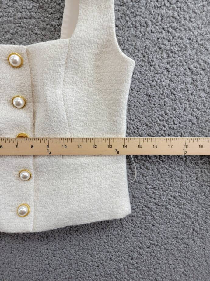 French Connection Structured Woven Button-Front Top Women's 0 Classic Cream