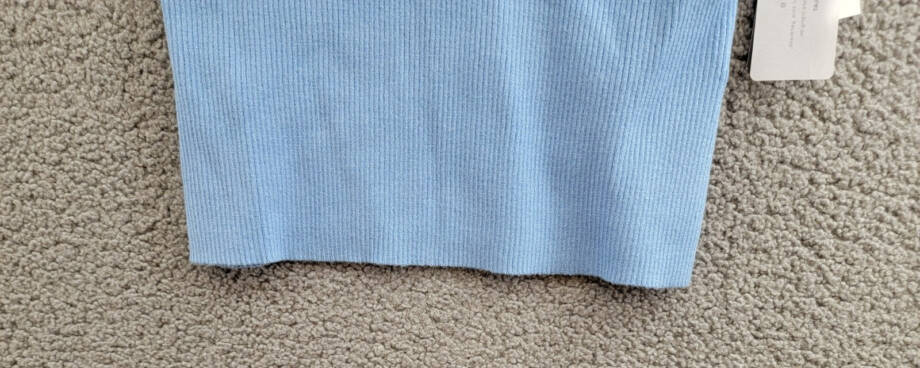 FRENCH CONNECTION Cosysoft V-Neck Knit Tank Top Women's XL Blue Ribbed Pullover