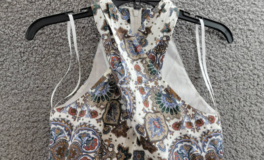 Veronica Beard Drey Kaleidoscope-Print Top Women's 00 Off-White Multi Back Zip