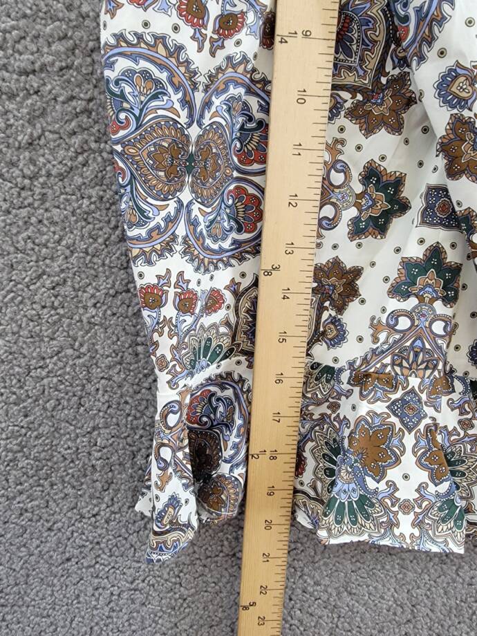 Veronica Beard Drey Kaleidoscope-Print Top Women's 00 Off-White Multi Back Zip
