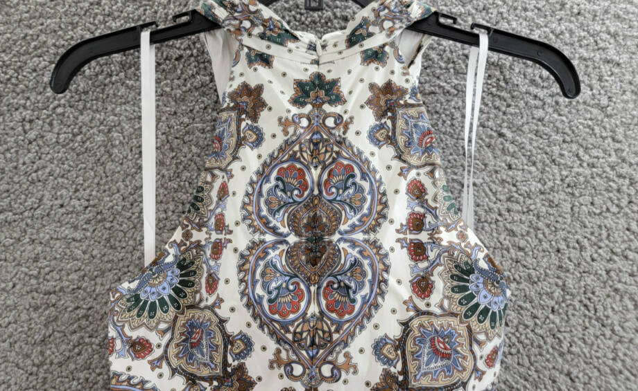 Veronica Beard Drey Kaleidoscope-Print Top Women's 00 Off-White Multi Back Zip