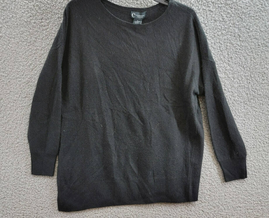 C by Bloomingdale's Cashmere Boat Neck Side Slit Asymmetrical Sweater Women's S