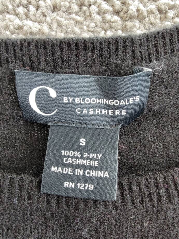 C by Bloomingdale's Cashmere Boat Neck Side Slit Asymmetrical Sweater Women's S