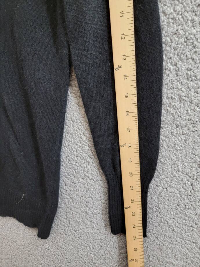 C by Bloomingdale's Cashmere Grandfather Cardigan Women's XS Black V-Neck L/S