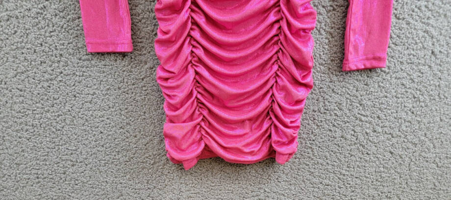 With Jules Ruched Sleeveless Dress & Shrug Set Big Girls M Bright Pink Back Zip