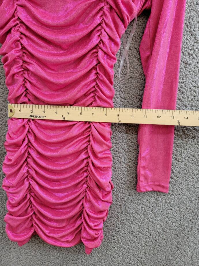 With Jules Ruched Sleeveless Dress & Shrug Set Big Girls M Bright Pink Back Zip