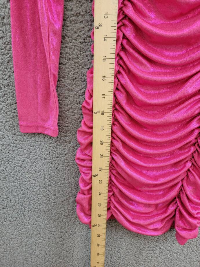 With Jules Ruched Sleeveless Dress & Shrug Set Big Girls M Bright Pink Back Zip