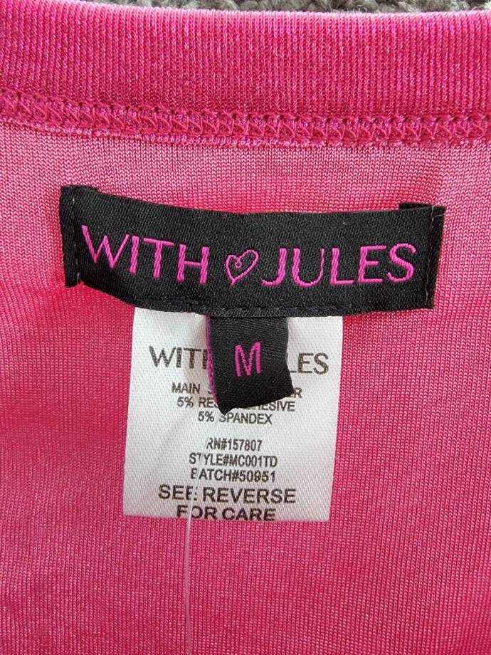 With Jules Ruched Sleeveless Dress & Shrug Set Big Girls M Bright Pink Back Zip
