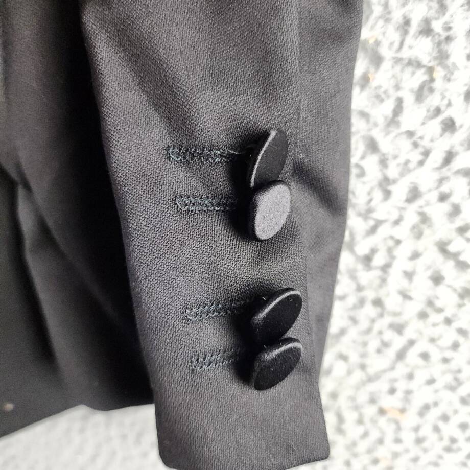 HUGO Astiane Slim Fit Tuxedo Jacket Men's 36S Black Virgin Wool Blend Peak Lapel