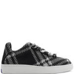 Burberry Check Knit Box Sneakers Men's 11 Black Round Toe Front Lace Up EU 44