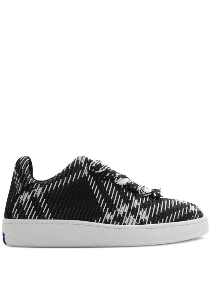 Burberry Check Knit Box Sneakers Men's 11 Black Round Toe Front Lace Up EU 44