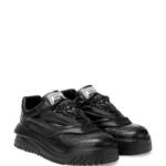 Versace Odissea Low Top Sneakers Men's 8 Black Padded Collar La Medusa Embossed