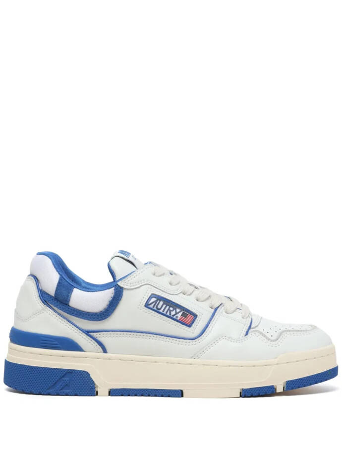 Autry CLC Leather Low-Top Sneakers Men's 13 White/Blue Lace Up Closure Round Toe