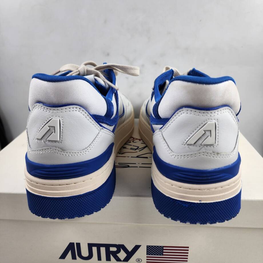 Autry CLC Leather Low-Top Sneakers Men's 13 White/Blue Lace Up Closure Round Toe