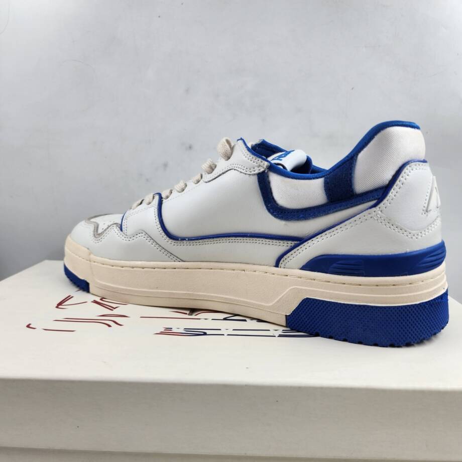 Autry CLC Leather Low-Top Sneakers Men's 13 White/Blue Lace Up Closure Round Toe