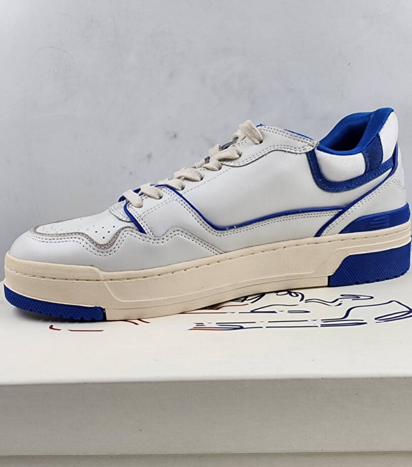 Autry CLC Leather Low-Top Sneakers Men's 13 White/Blue Lace Up Closure Round Toe