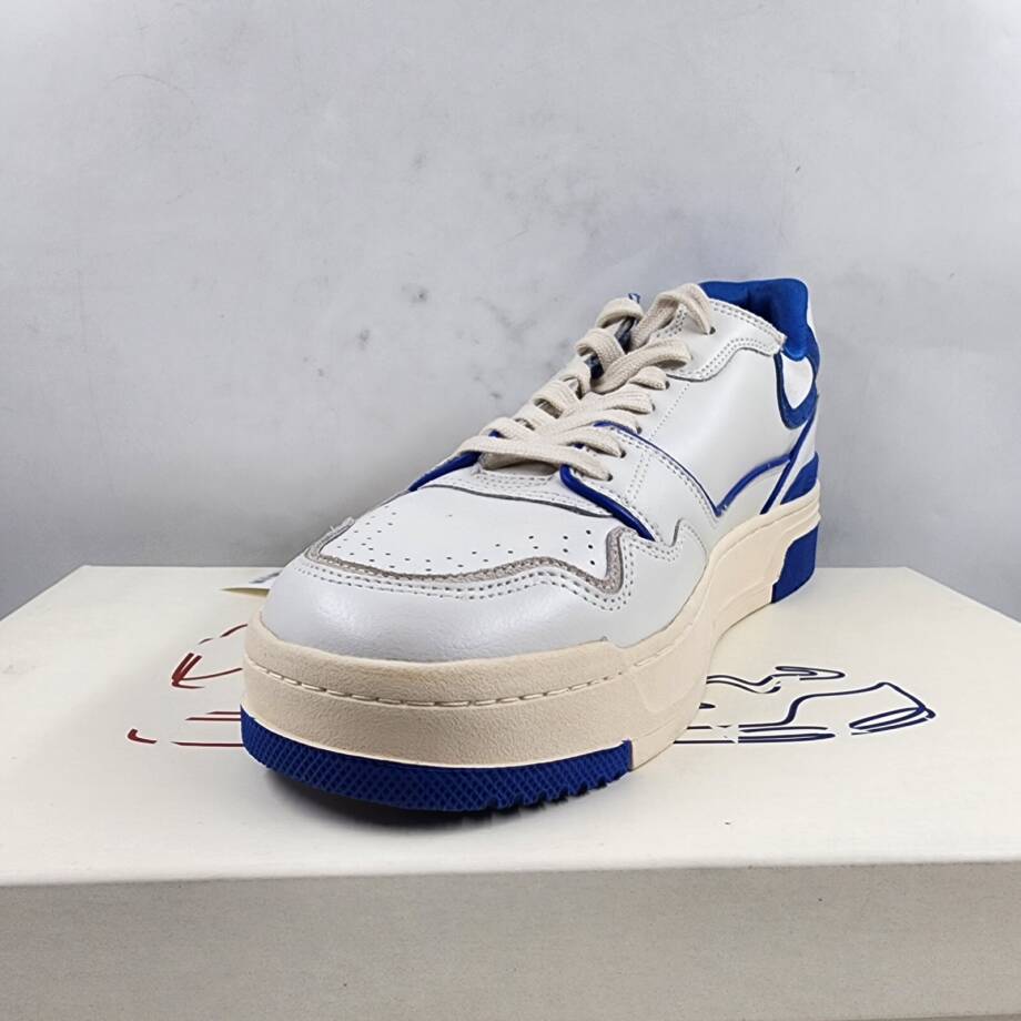 Autry CLC Leather Low-Top Sneakers Men's 13 White/Blue Lace Up Closure Round Toe