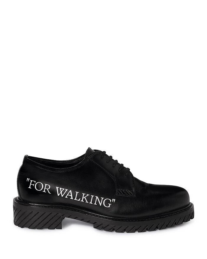 Off-White For Walking Dress Shoes Men's 11 Black Stripe Pattern At Sole Lace Up