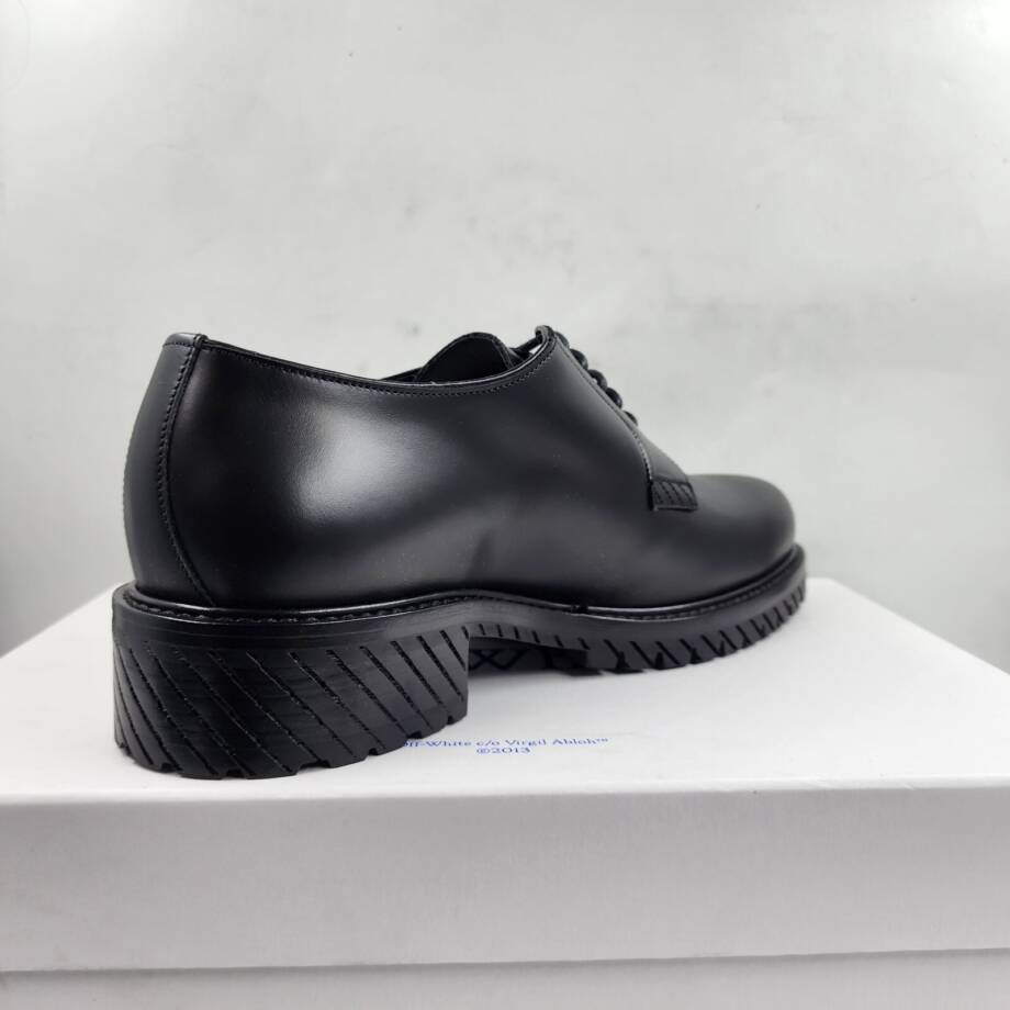 Off-White For Walking Dress Shoes Men's 11 Black Stripe Pattern At Sole Lace Up