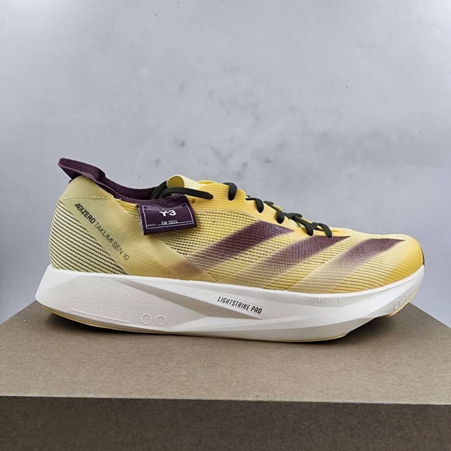 adidas Y-3 Takumi Sen 10 Low Top Sneakers Men's 8.5 Yellow/Purple Side Logo Tab