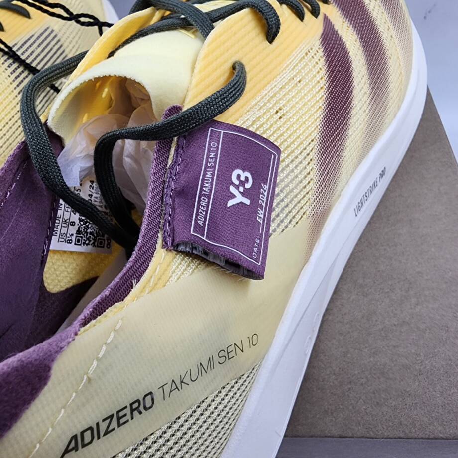 adidas Y-3 Takumi Sen 10 Low Top Sneakers Men's 8.5 Yellow/Purple Side Logo Tab
