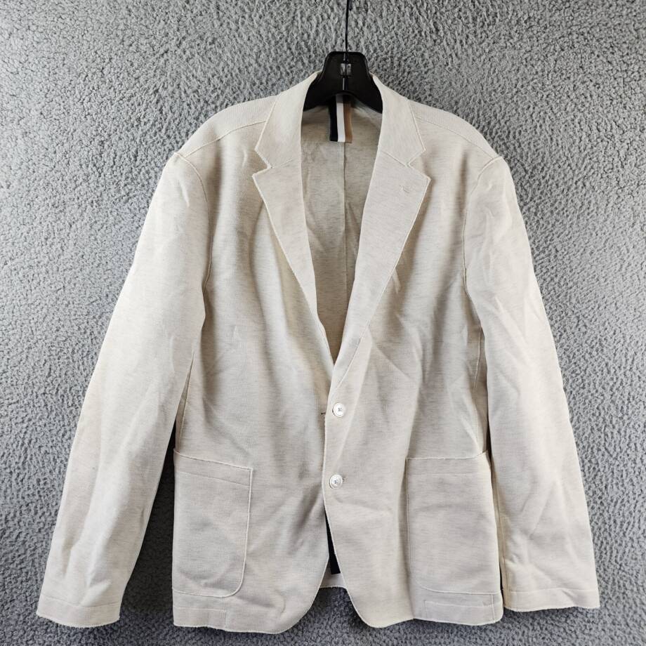 BOSS Hanry Slim Fit Raw Edge Sport Coat Men's 40R Open White 2-Button Closure