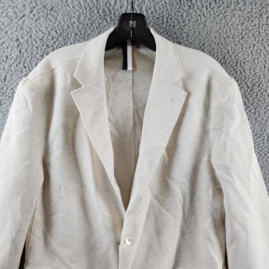 BOSS Hanry Slim Fit Raw Edge Sport Coat Men's 40R Open White 2-Button Closure