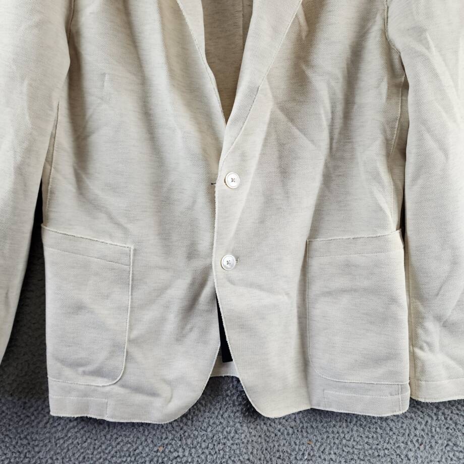 BOSS Hanry Slim Fit Raw Edge Sport Coat Men's 40R Open White 2-Button Closure