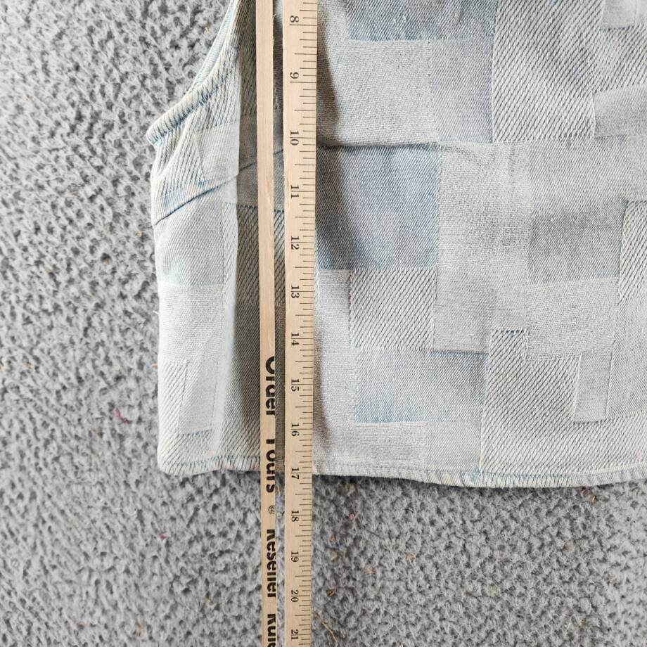 Sadie & Sage Aloha Reversible Denim Vest Women's M Blue Sleeveless Zip Closure