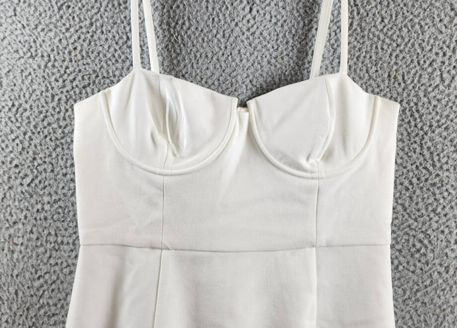 FRENCH CONNECTION Whisper Corset Dress Women's 8 White Sleeveless Zip Closure