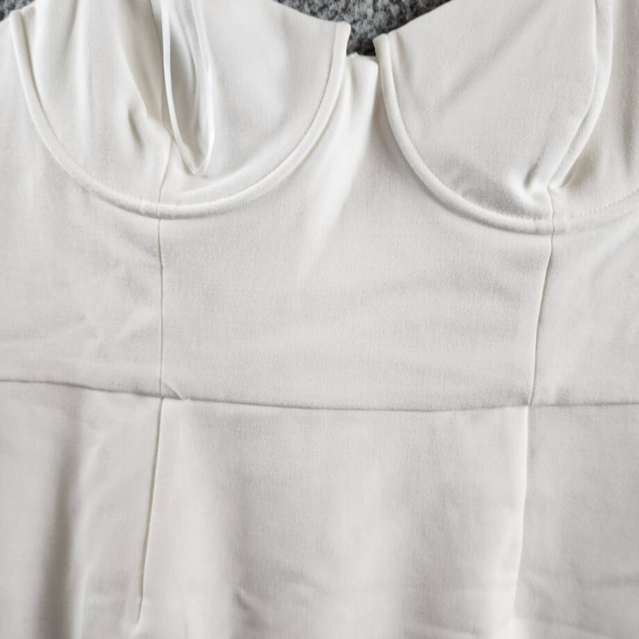 FRENCH CONNECTION Whisper Corset Dress Women's 8 White Sleeveless Zip Closure