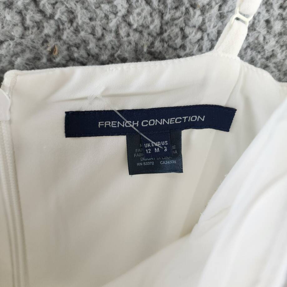 FRENCH CONNECTION Whisper Corset Dress Women's 8 White Sleeveless Zip Closure