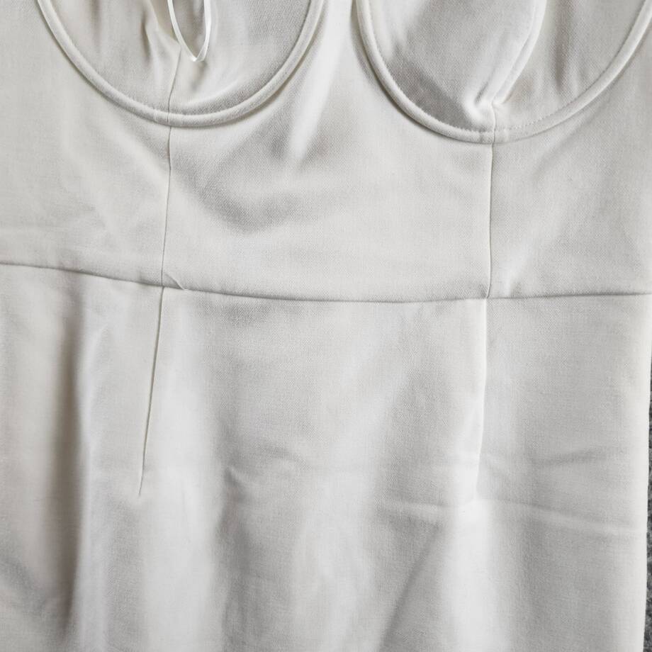 FRENCH CONNECTION Whisper Corset Dress Women's 8 White Sleeveless Zip Closure