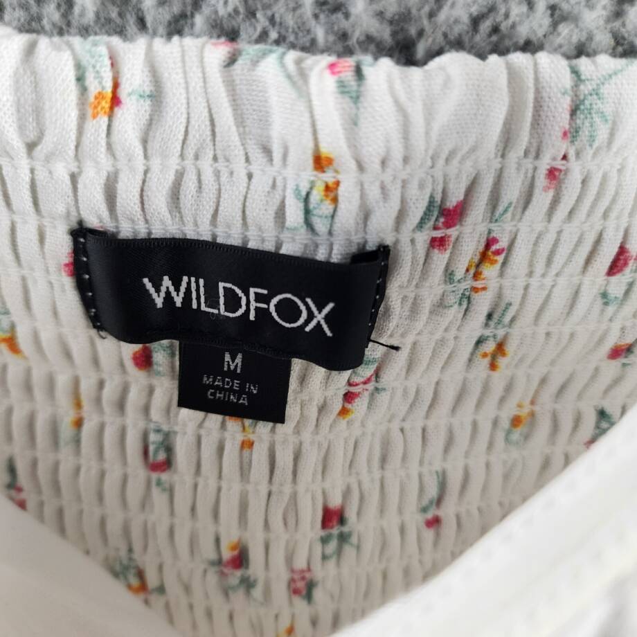 Wildfox Odessa Linne Blend Crop Top Women's M White Multi Pearl Beaded Pullover