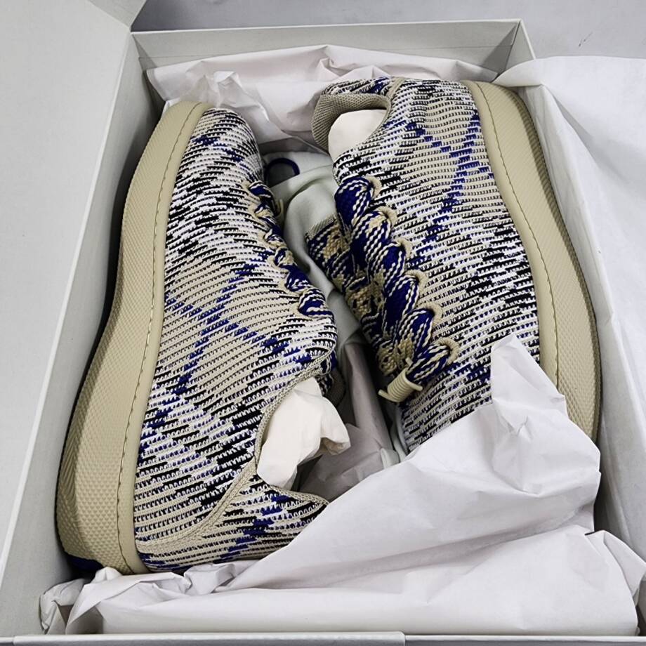 Burberry Check Knit Box Sneakers Men's 43.5/10.5 US Lichen Multi Lace Up Closure