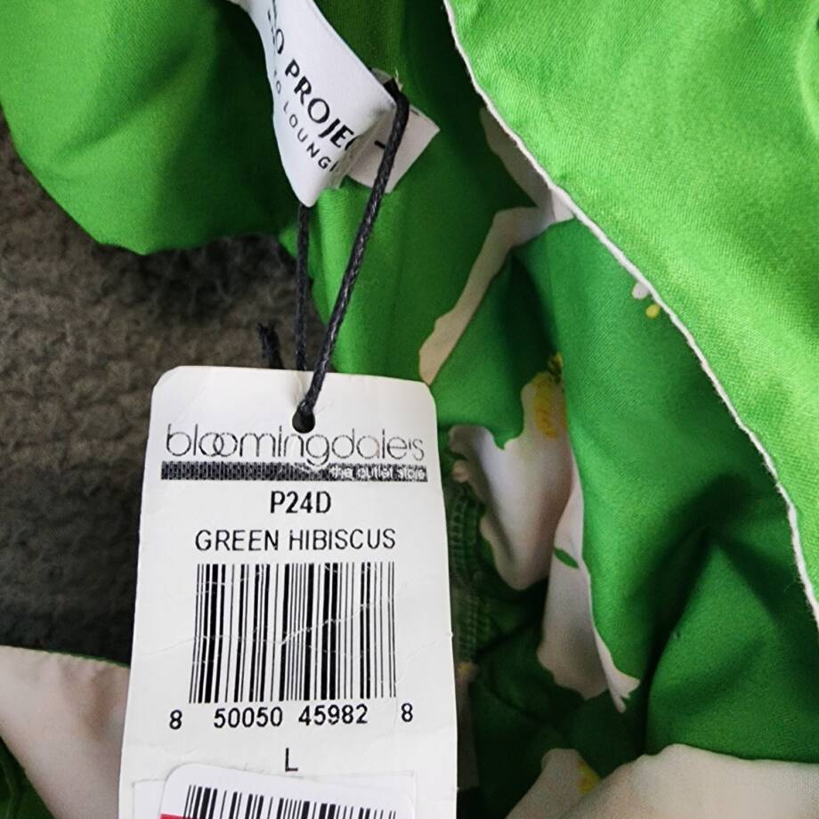 The Lulo Project Floral Ruffle Dress Women's L Green Hibiscus Square Neck