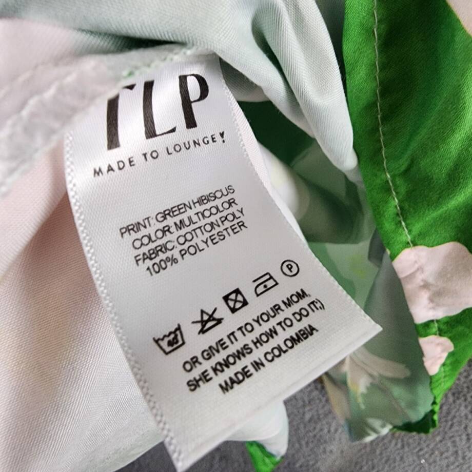 The Lulo Project Floral Ruffle Dress Women's L Green Hibiscus Square Neck