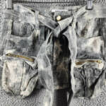 Madonna & Co. Cargo Denim Mini Skirt Women's S Gray Acid Wash Button Zip Closure