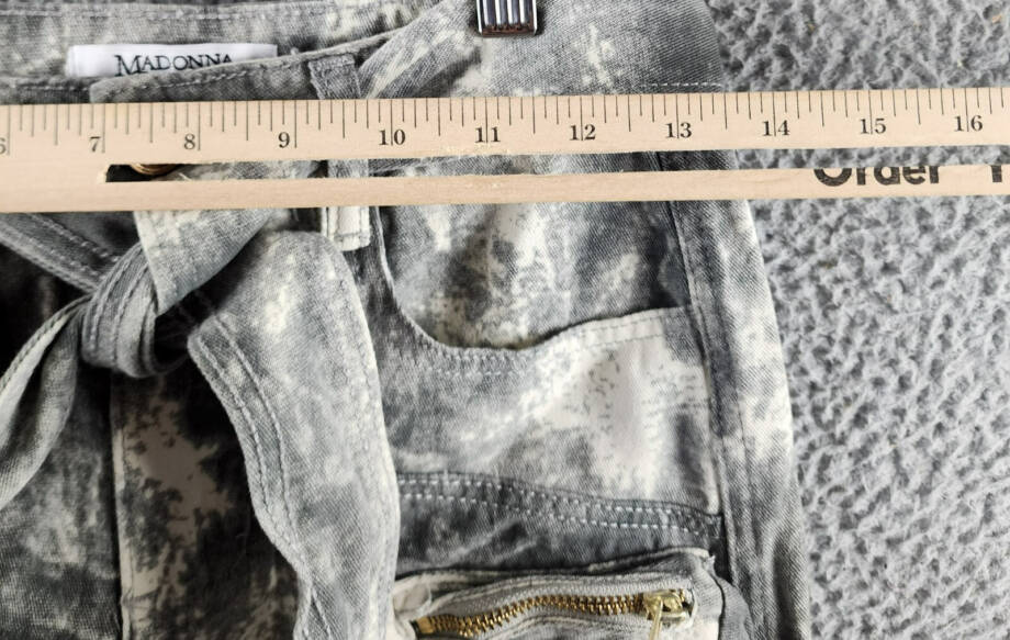 Madonna & Co. Cargo Denim Mini Skirt Women's S Gray Acid Wash Button Zip Closure