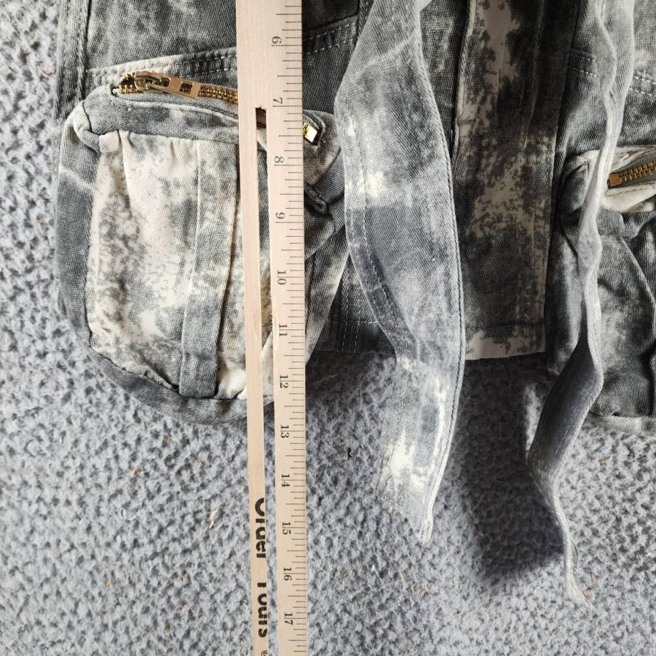 Madonna & Co. Cargo Denim Mini Skirt Women's S Gray Acid Wash Button Zip Closure