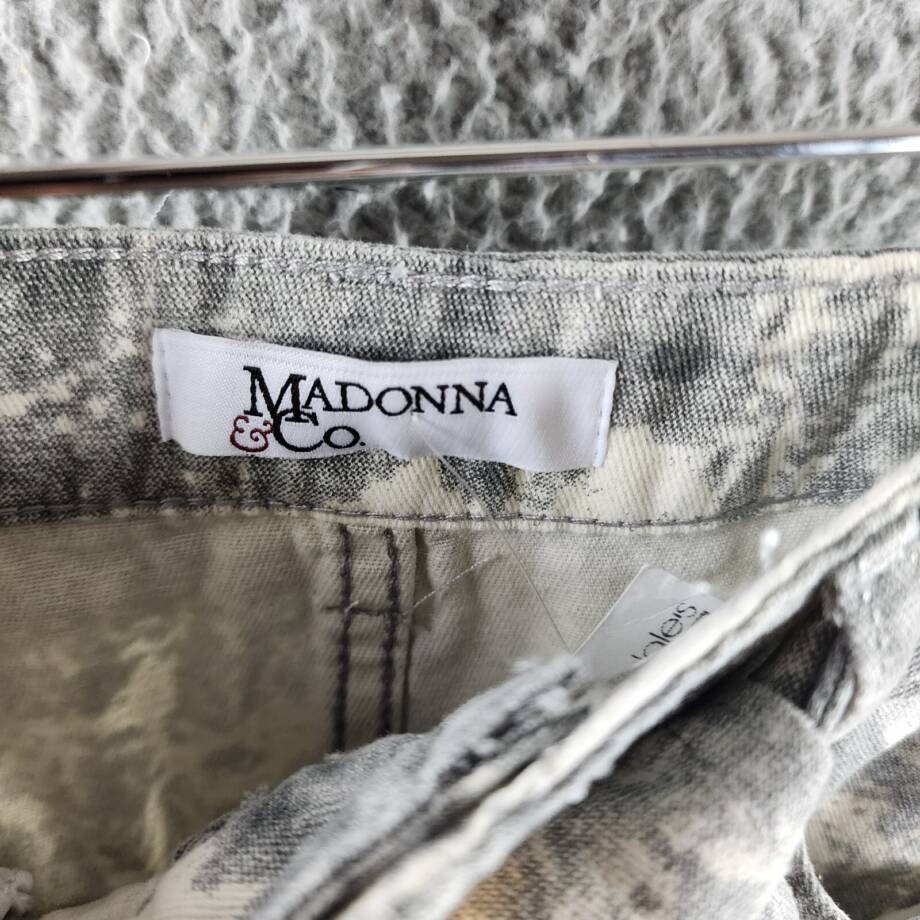 Madonna & Co. Cargo Denim Mini Skirt Women's S Gray Acid Wash Button Zip Closure