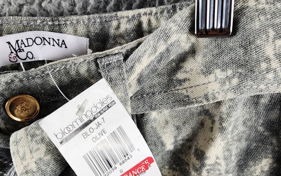 Madonna & Co. Cargo Denim Mini Skirt Women's S Gray Acid Wash Button Zip Closure