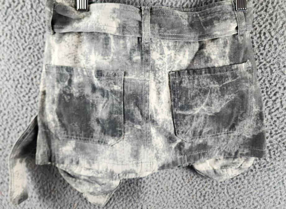 Madonna & Co. Cargo Denim Mini Skirt Women's S Gray Acid Wash Button Zip Closure