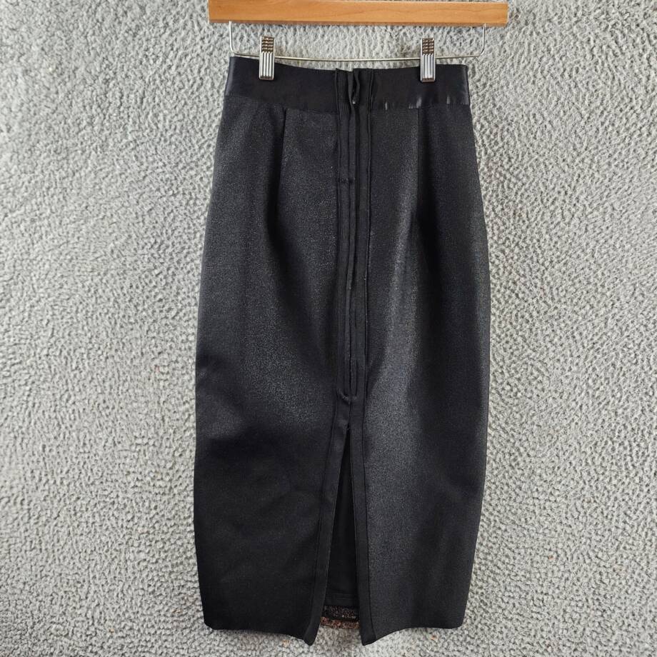 Gracia Embellished Party Pencil Skirt Women's Small Black Back Zip Closure