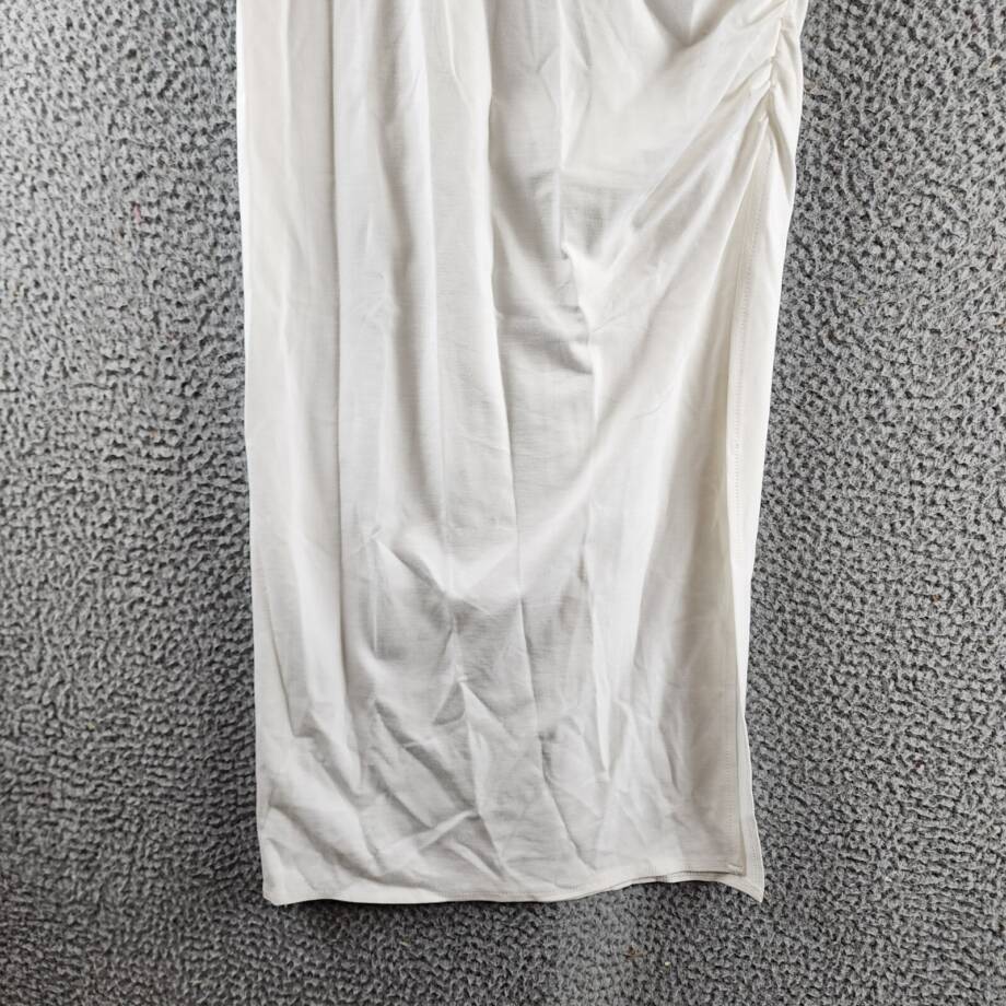 Another Mode Slit Long Ruffle Hem Long Skirt Women's Large White Pullon