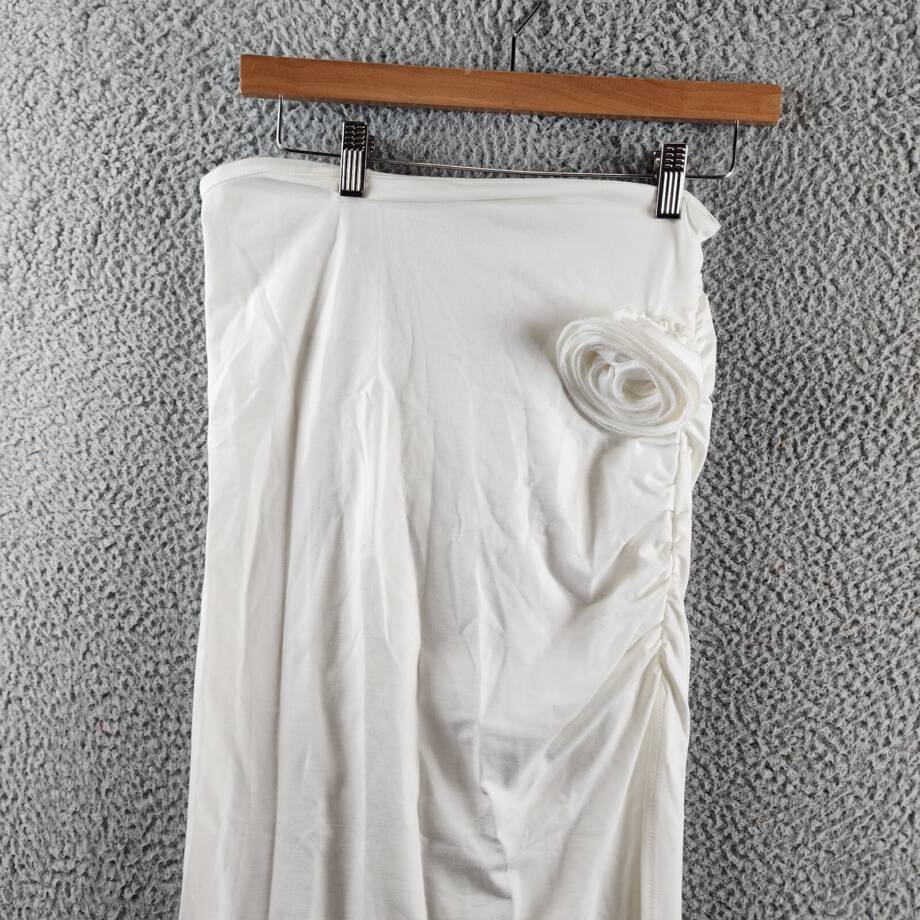Another Mode Slit Long Ruffle Hem Long Skirt Women's Large White Pullon