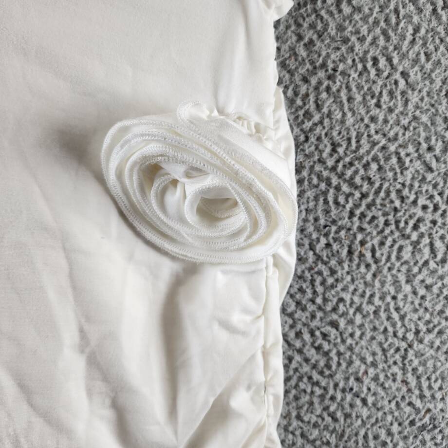 Another Mode Slit Long Ruffle Hem Long Skirt Women's Large White Pullon