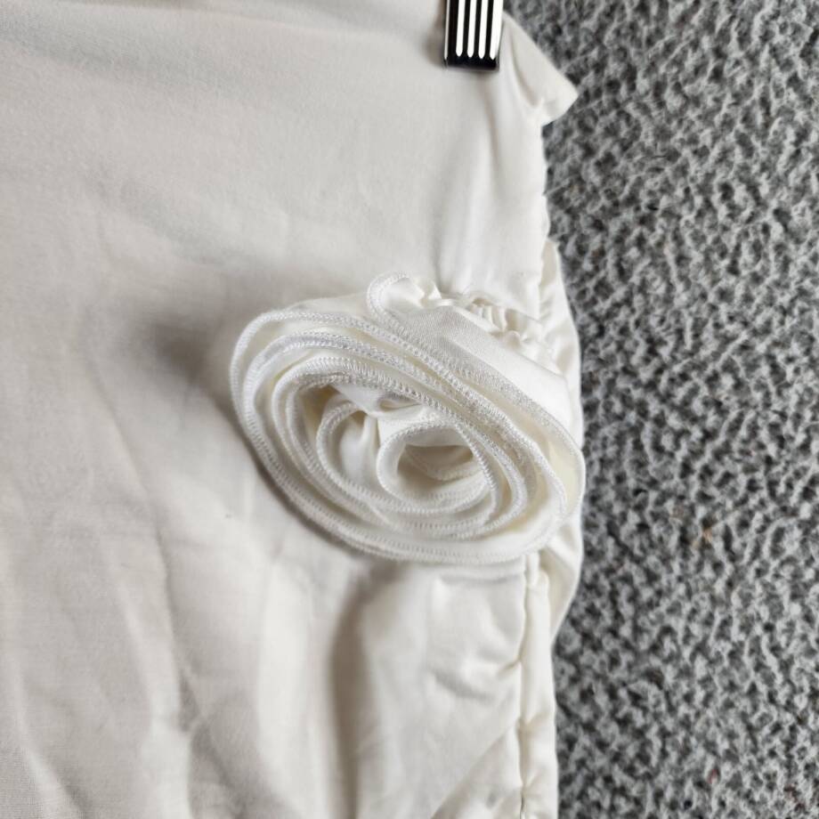 Another Mode Slit Long Ruffle Hem Long Skirt Women's Large White Pullon