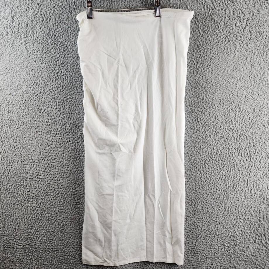 Another Mode Slit Long Ruffle Hem Long Skirt Women's Large White Pullon