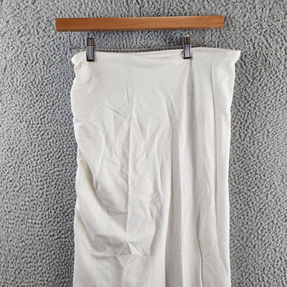 Another Mode Slit Long Ruffle Hem Long Skirt Women's Large White Pullon